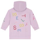 Girls Purple Logo Hooded Dress, 1, hi-res