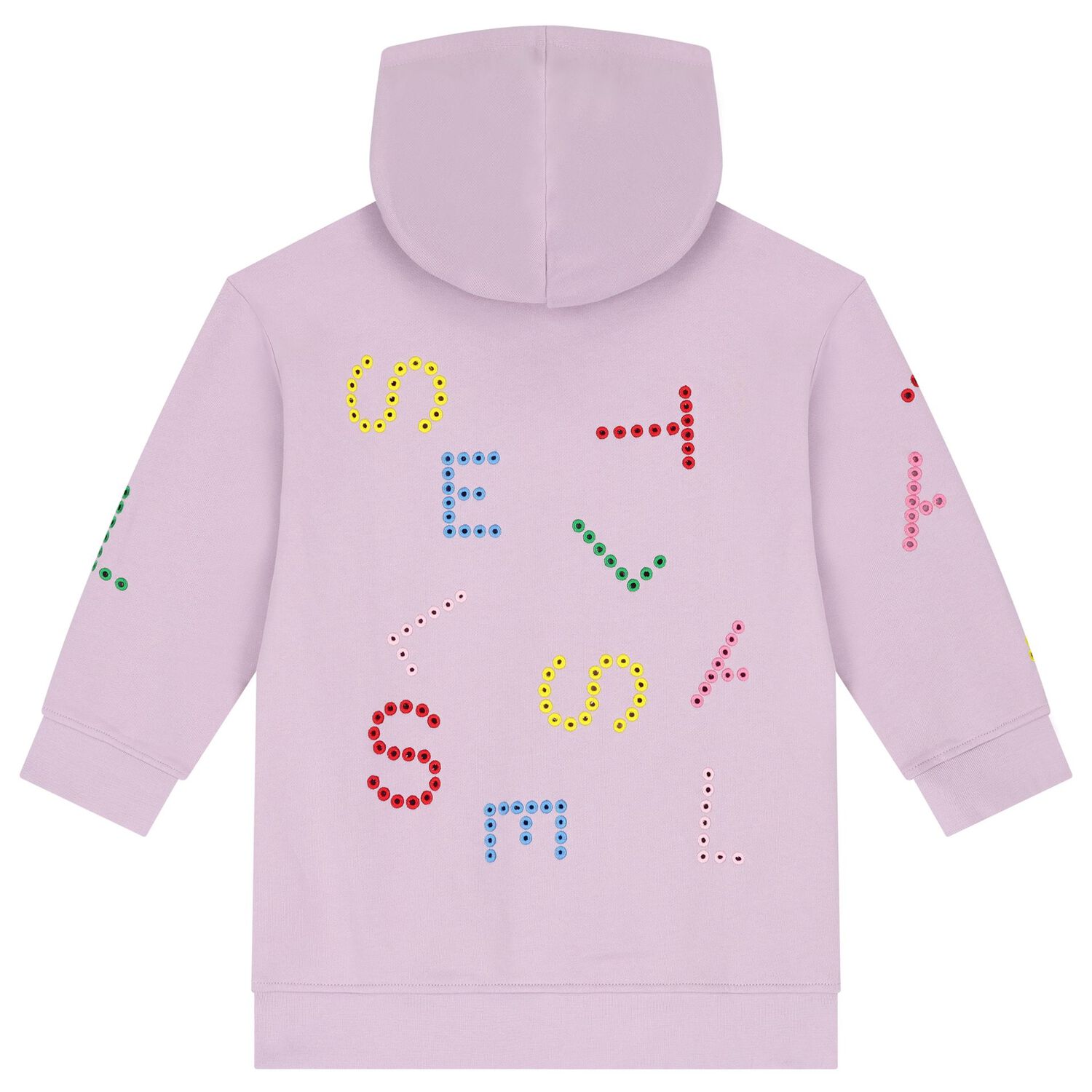 Girls Purple Logo Hooded Dress, 1, hi-res