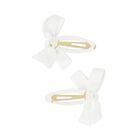 Girls White Bow Hairclips ( 2-Pack ), 3, hi-res