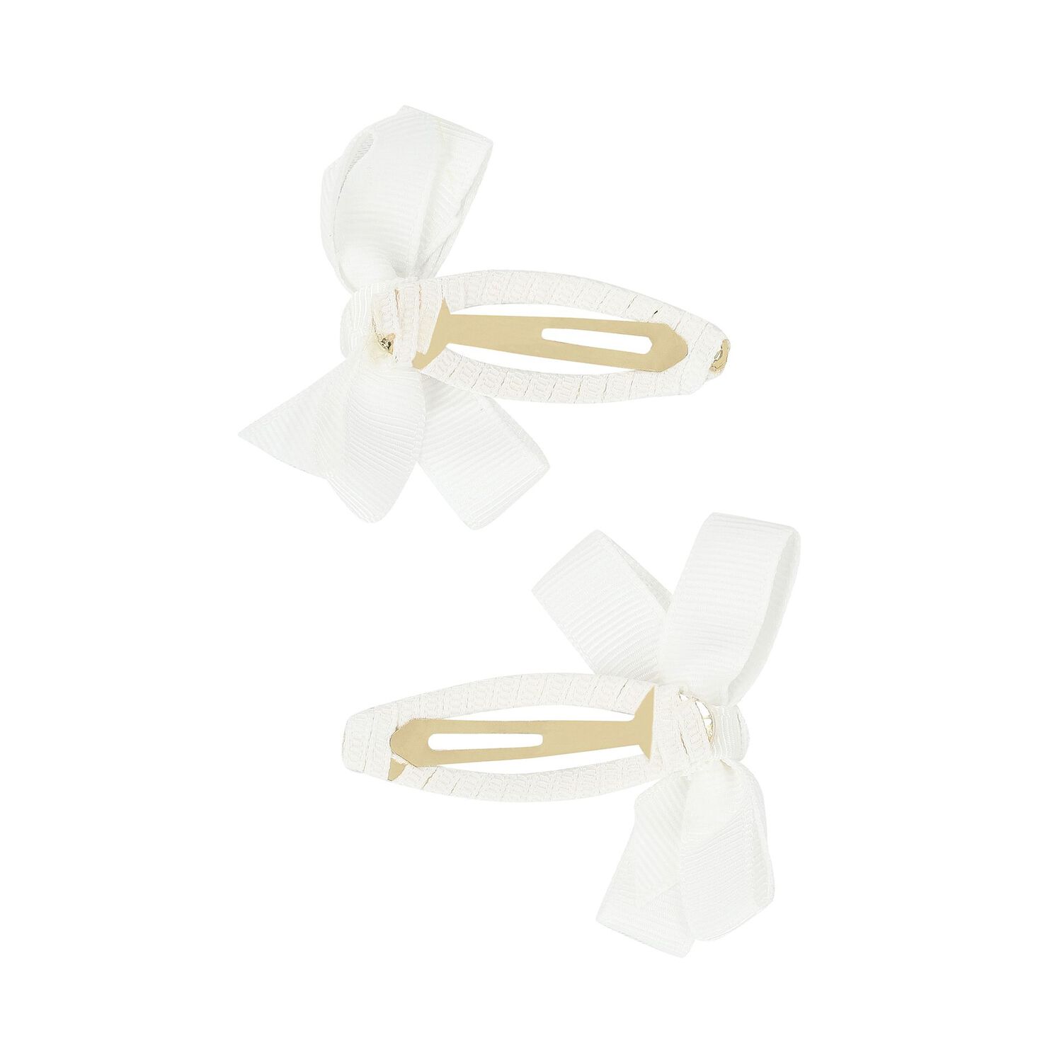 Girls White Bow Hairclips ( 2-Pack ), 3, hi-res