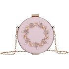 Girls Pink & Gold Embellished Satin Bag, 3, hi-res