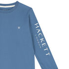 Boys Blue Logo Long Sleeve Top, 1, hi-res