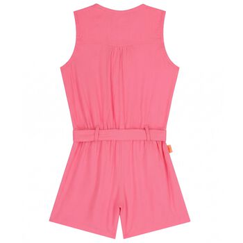 Girls Pink Pleated Playsuit