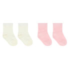 Baby Girls Pink & White Socks (6 Pack), 3, hi-res