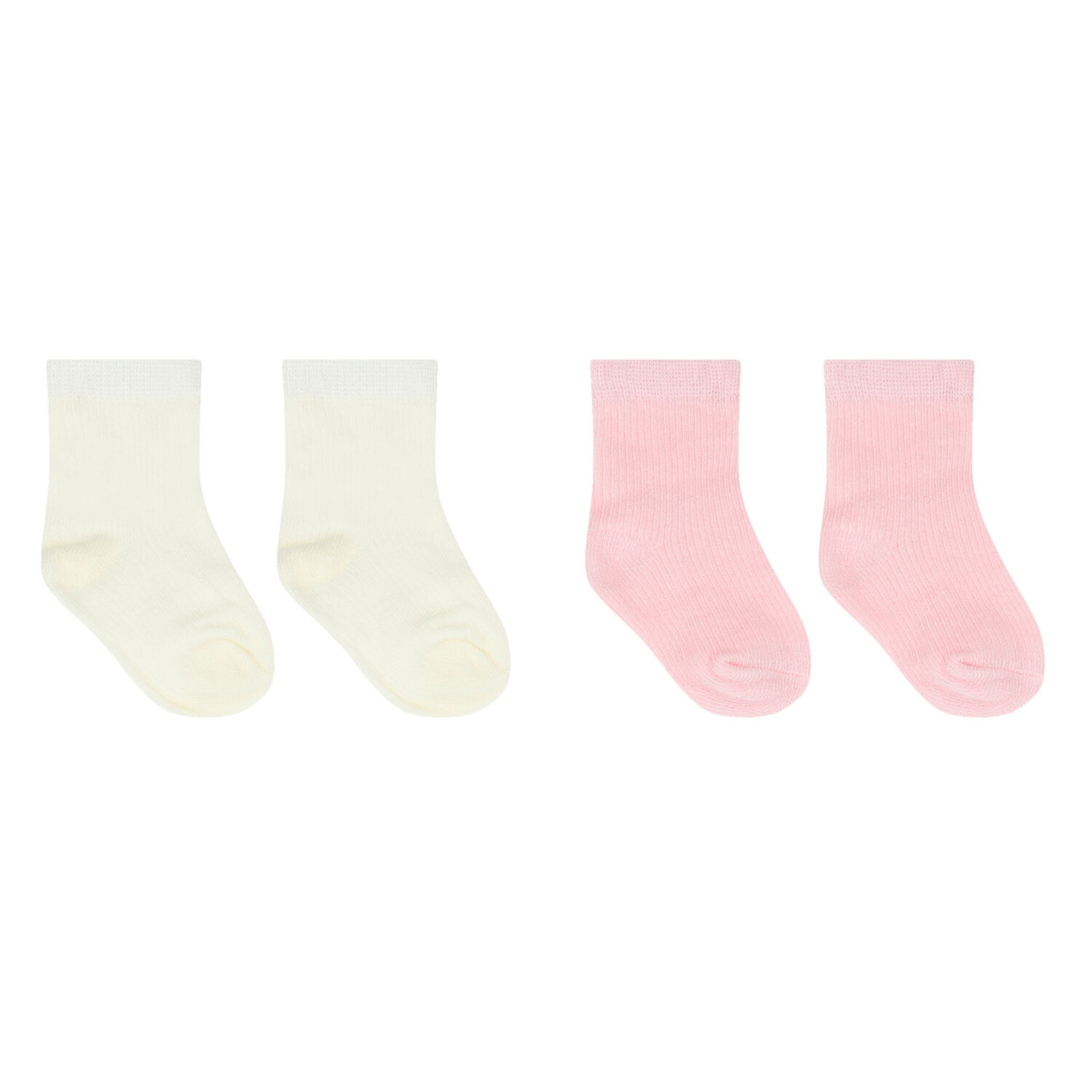 Baby Girls Pink & White Socks (6 Pack), 3, hi-res