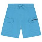 Boys Ivory & Blue Shorts Set, 1, hi-res