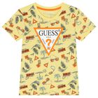 Boys Yellow & Navy Blue Logo Shorts Set, 1, hi-res