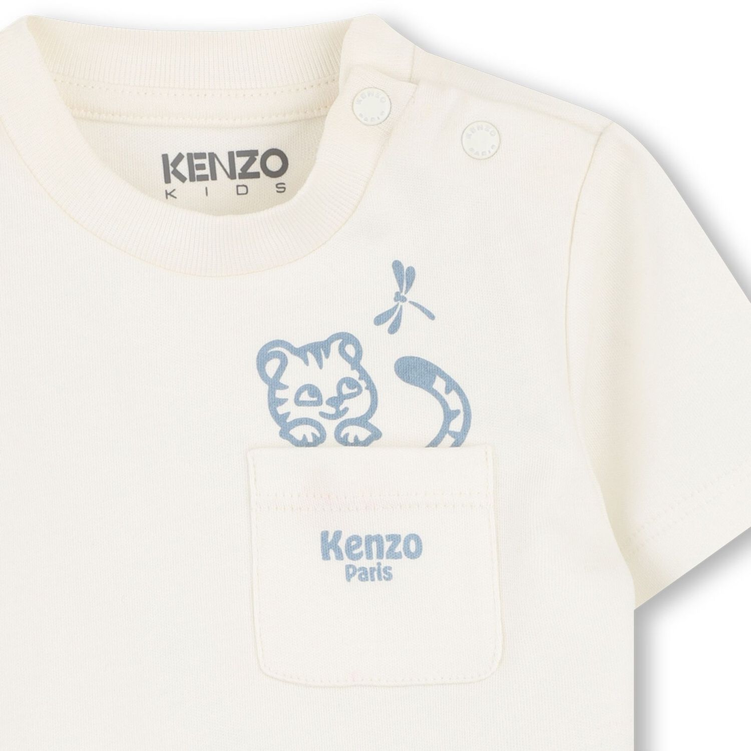 Baby Boys Ivory & Navy Blue Dungaree Set, 1, hi-res