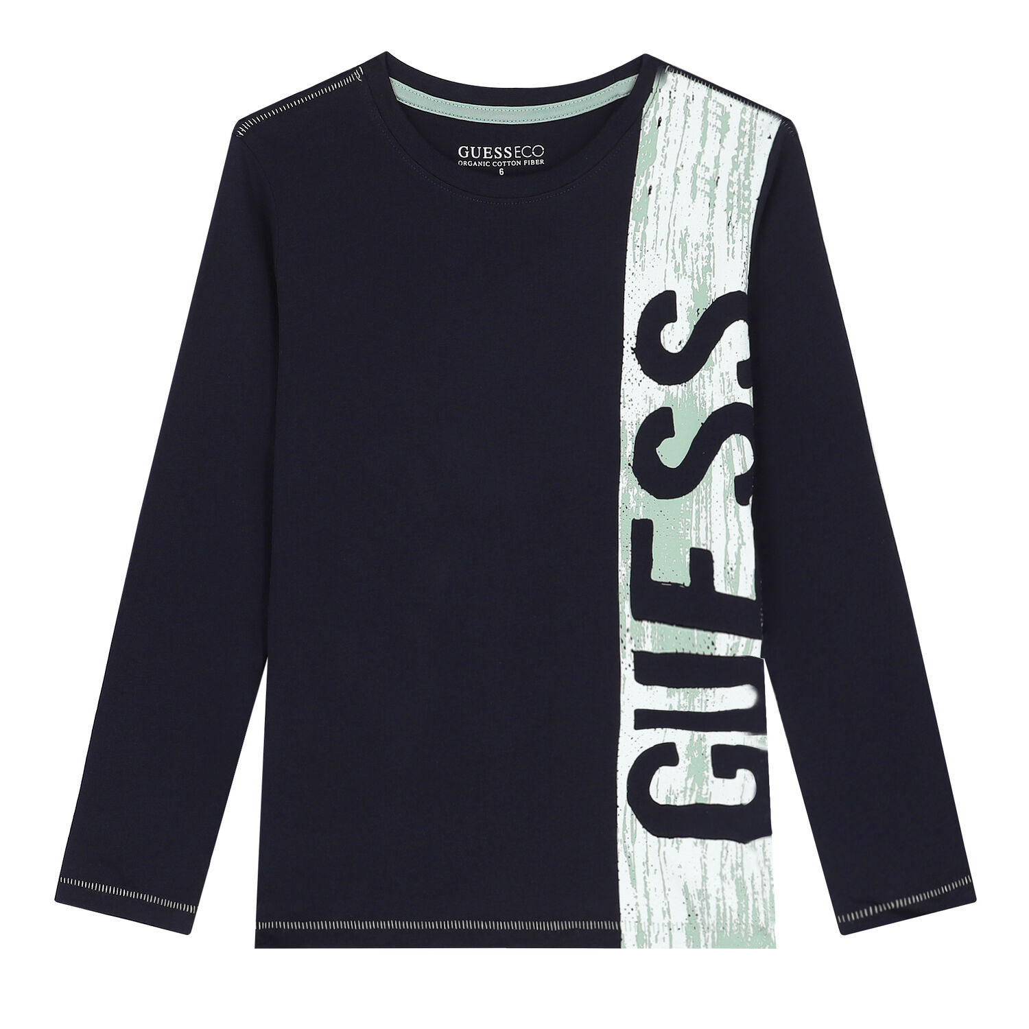 Boys Navy Logo Long Sleeve Top, 1, hi-res image number null