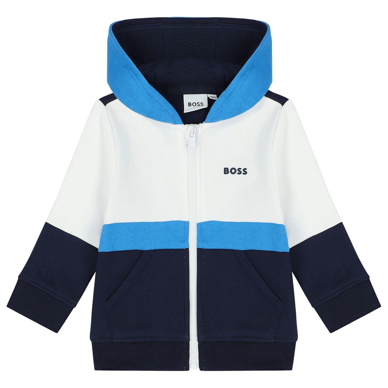 Younger Boys White & Navy Blue Tracksuit, 1, hi-res image number null