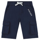 Boys Navy Logo Shorts, 2, hi-res