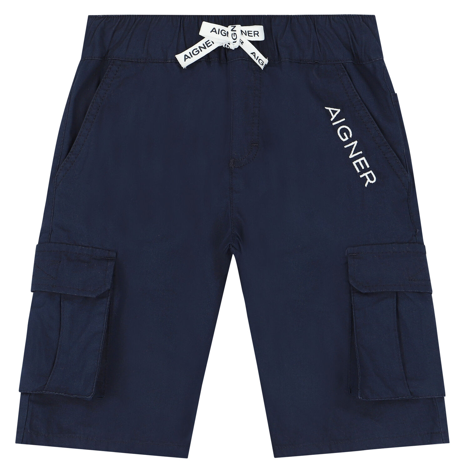 Boys Navy Logo Shorts, 2, hi-res
