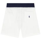 Boys White Logo Shorts, 1, hi-res