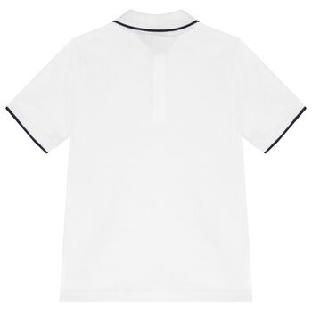 Boys White Logo Polo Shirt