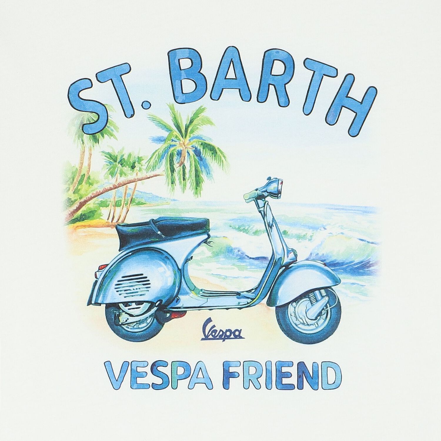 Boys White Vespa T-Shirt, 1, hi-res
