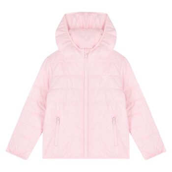 Girls Pink Logo Padded Puffer Jacket