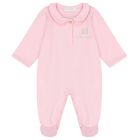 Baby Girls Pink Logo Babygrow, 1, hi-res