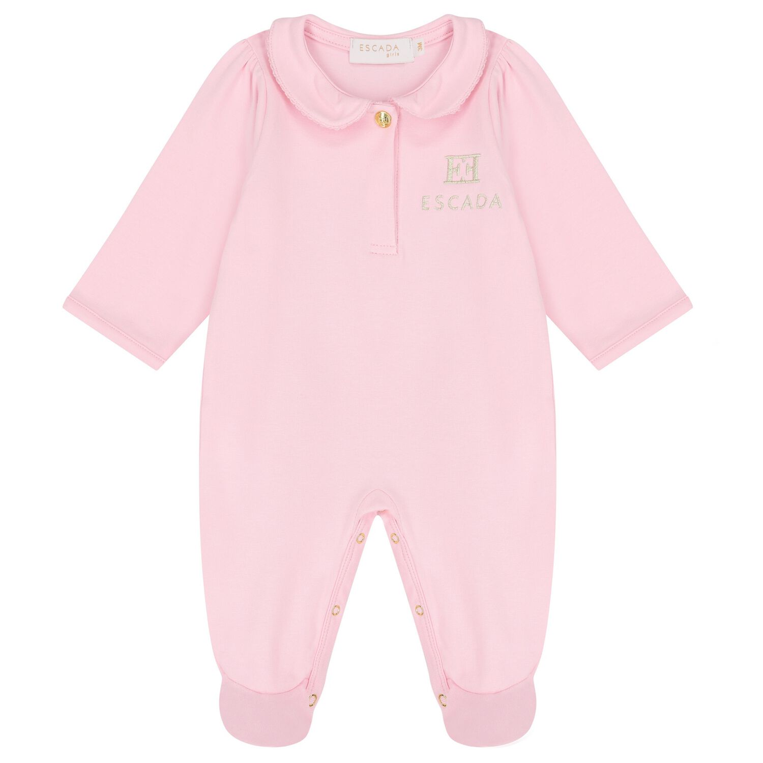 Baby Girls Pink Logo Babygrow, 1, hi-res