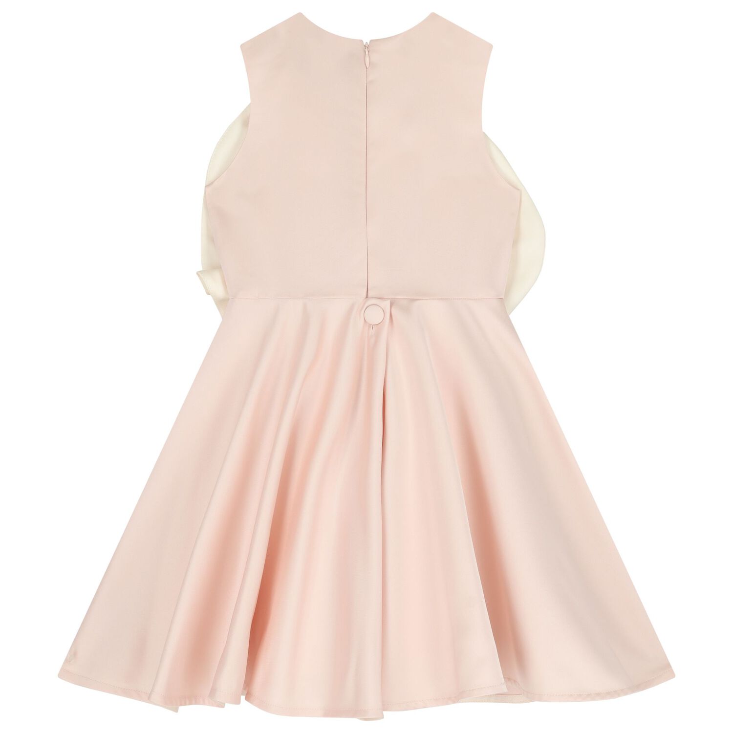Girls Pink Flower Satin Dress, 1, hi-res