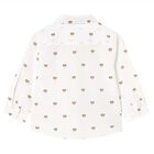 Younger Boys White & Beige Teddy Bear Shirt, 1, hi-res