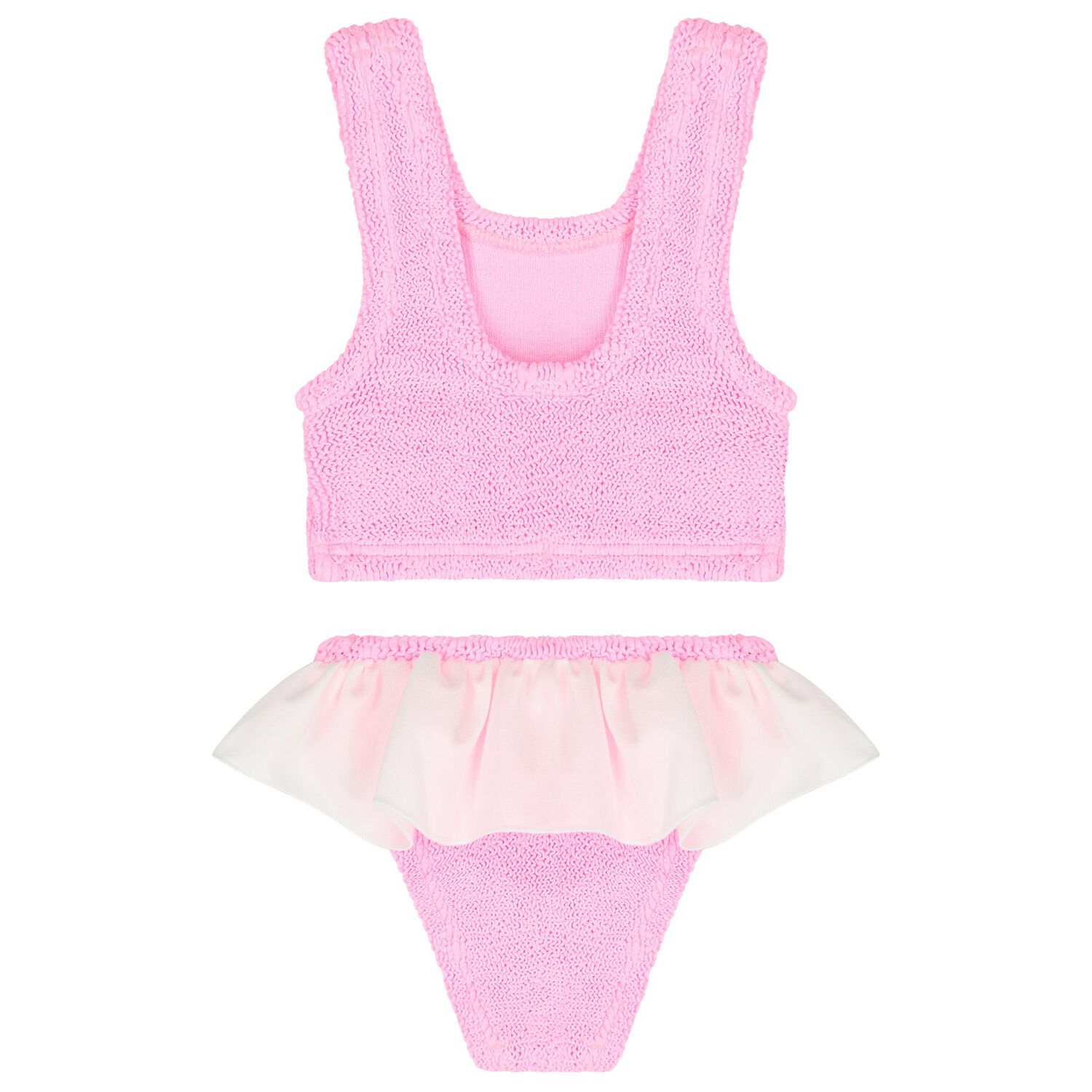 Girls Bubblegum Pink Crinkle Bikini, 1, hi-res