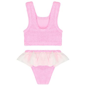 Girls Bubblegum Pink Crinkle Bikini