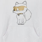 Girls White Logo Hooded Dress, 1, hi-res