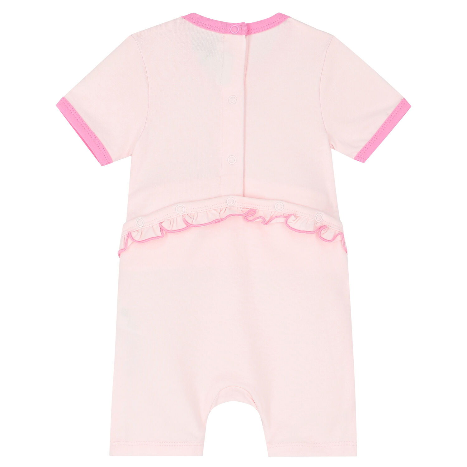 Baby Girls Pink Logo Romper, 1, hi-res