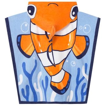 Baby Boys Blue & Orange Clownfish Hooded Towel