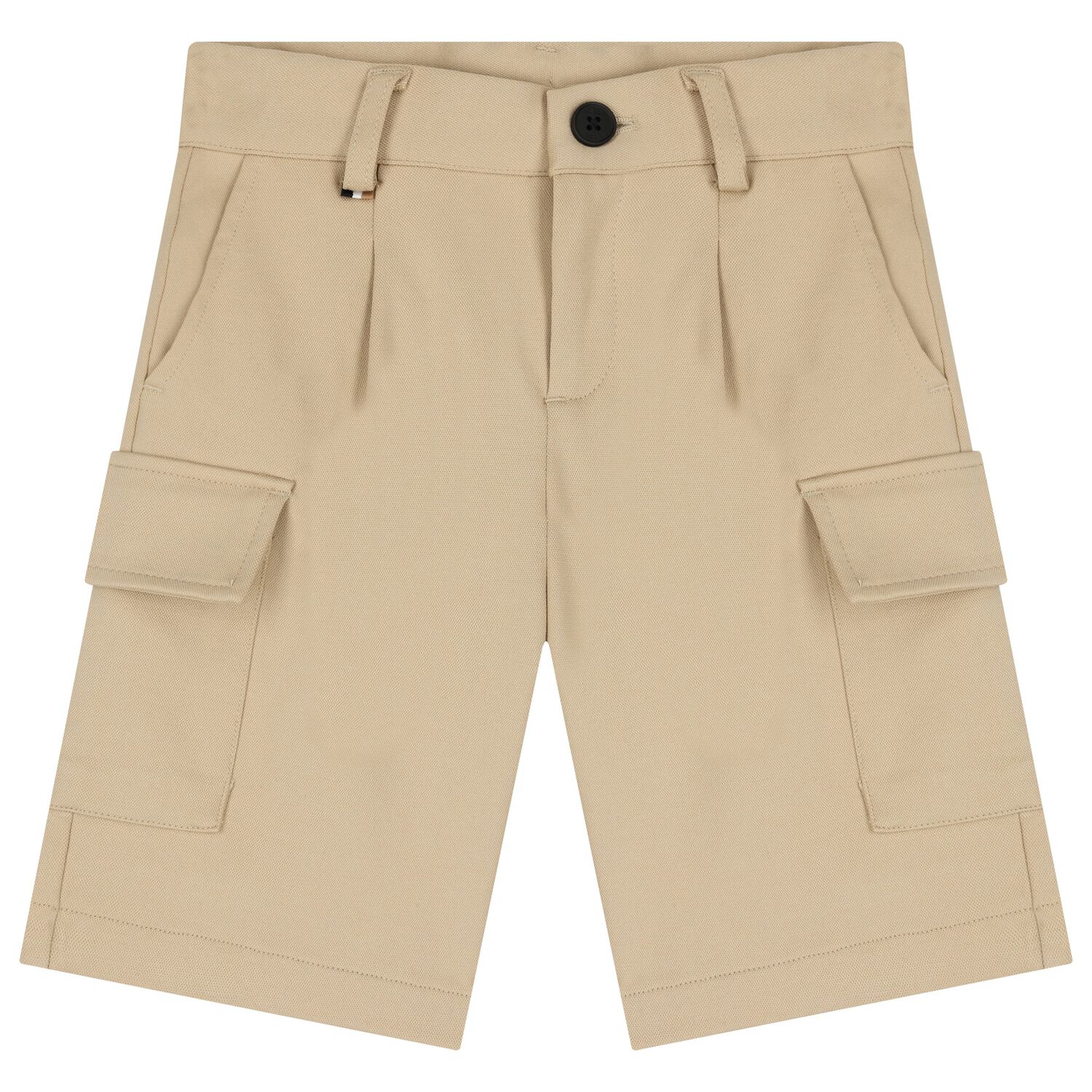Boys Beige Logo Shorts, 1, hi-res