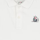Boys White Logo Sailboat Polo Shirt, 1, hi-res