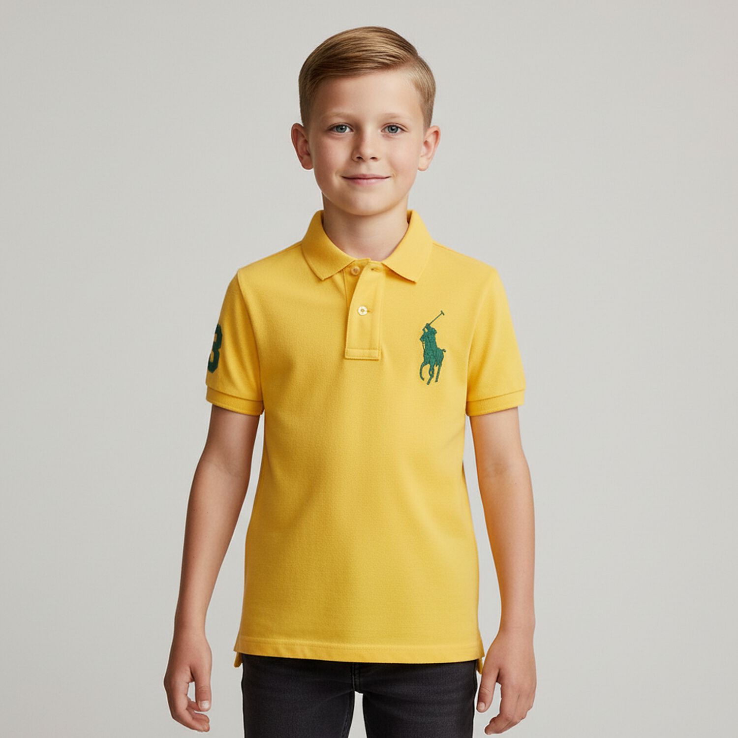 Boys Yellow Logo Polo Shirt, 1, hi-res image number null