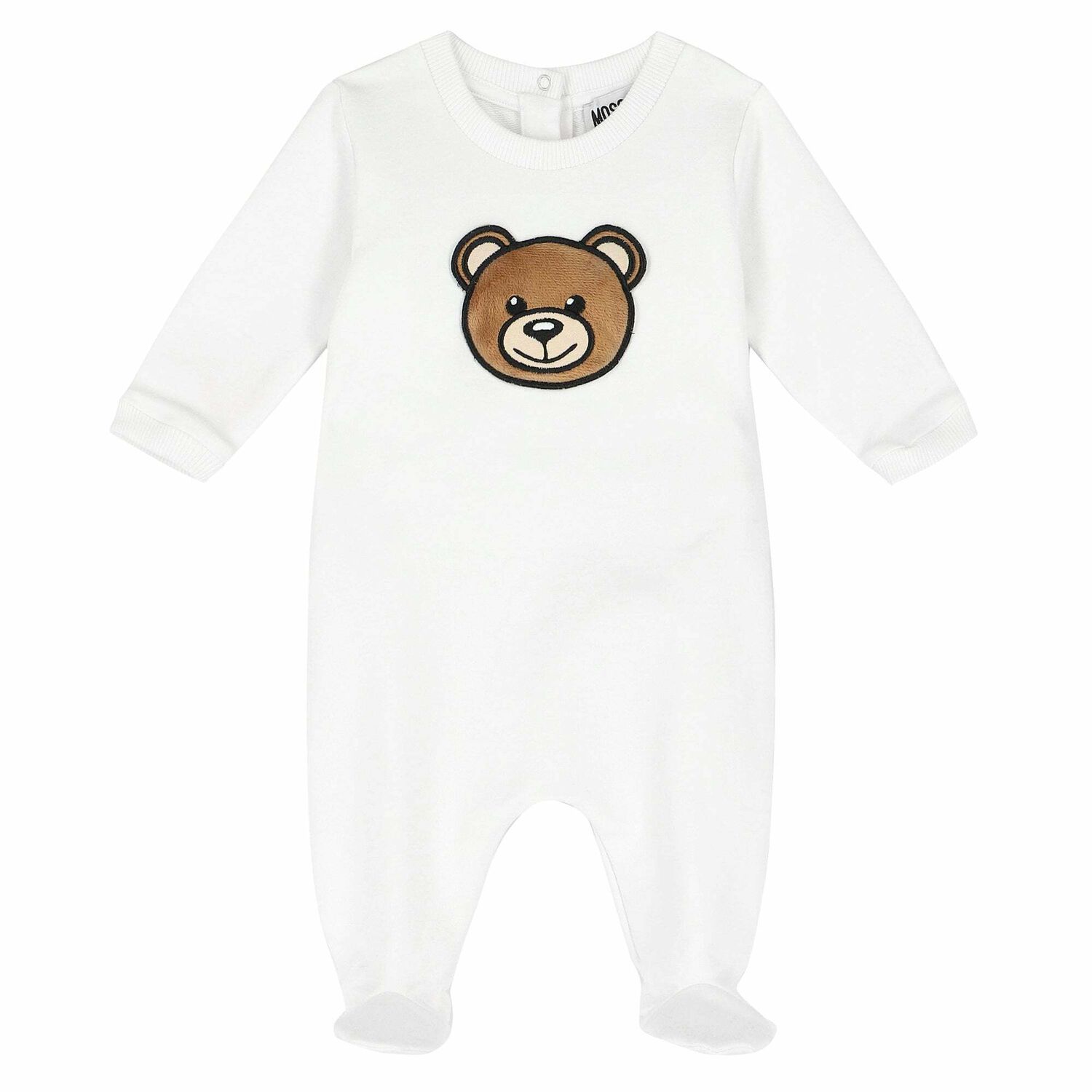 White Squeaky Teddy Logo Babygrow, 1, hi-res image number null