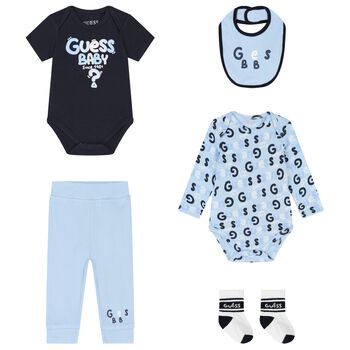 Baby Boys Navy Blue & Blue Logo Gift Set