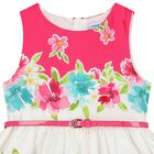 Girls Pink & White Floral Dress, 1, hi-res