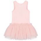 Girls Pink & Pleated Tulle Dress, 1, hi-res