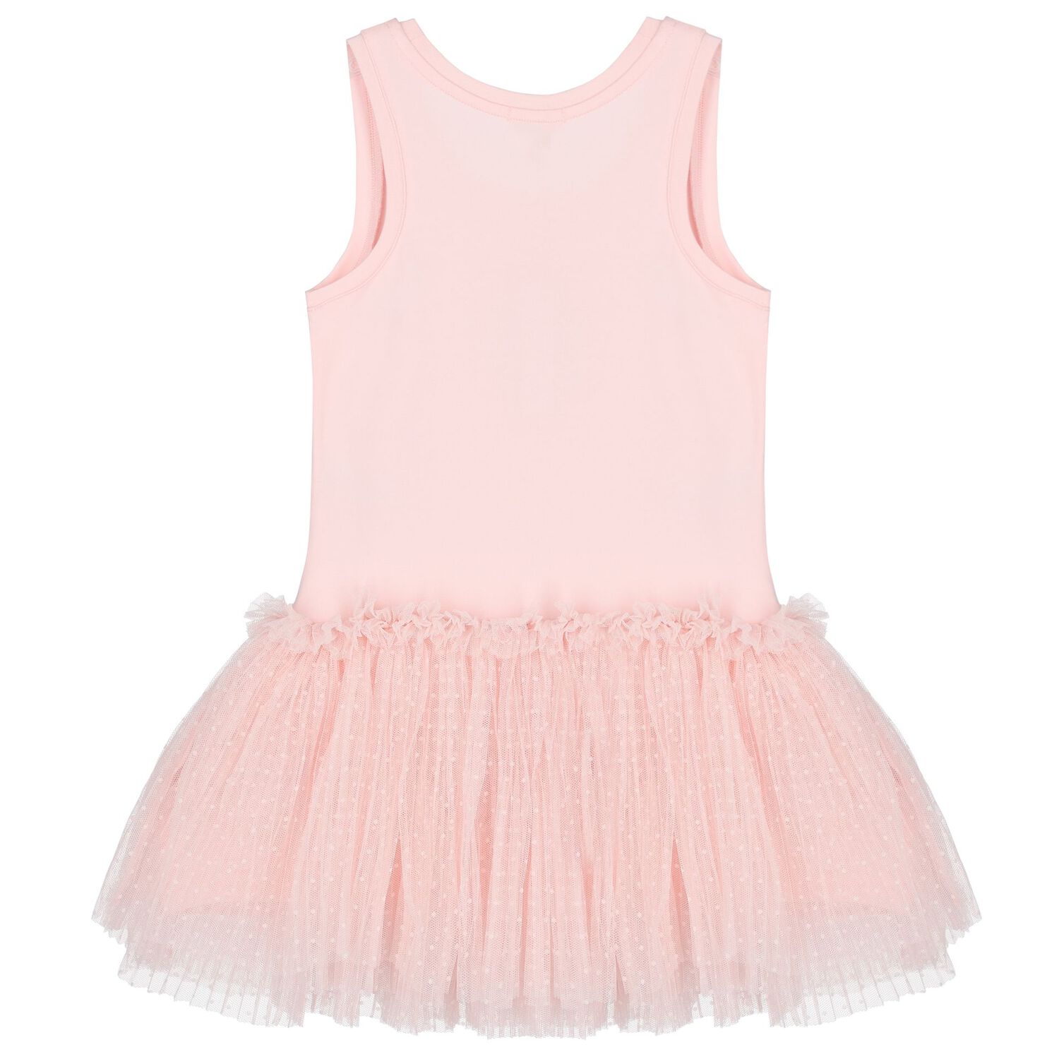 Girls Pink & Pleated Tulle Dress, 1, hi-res