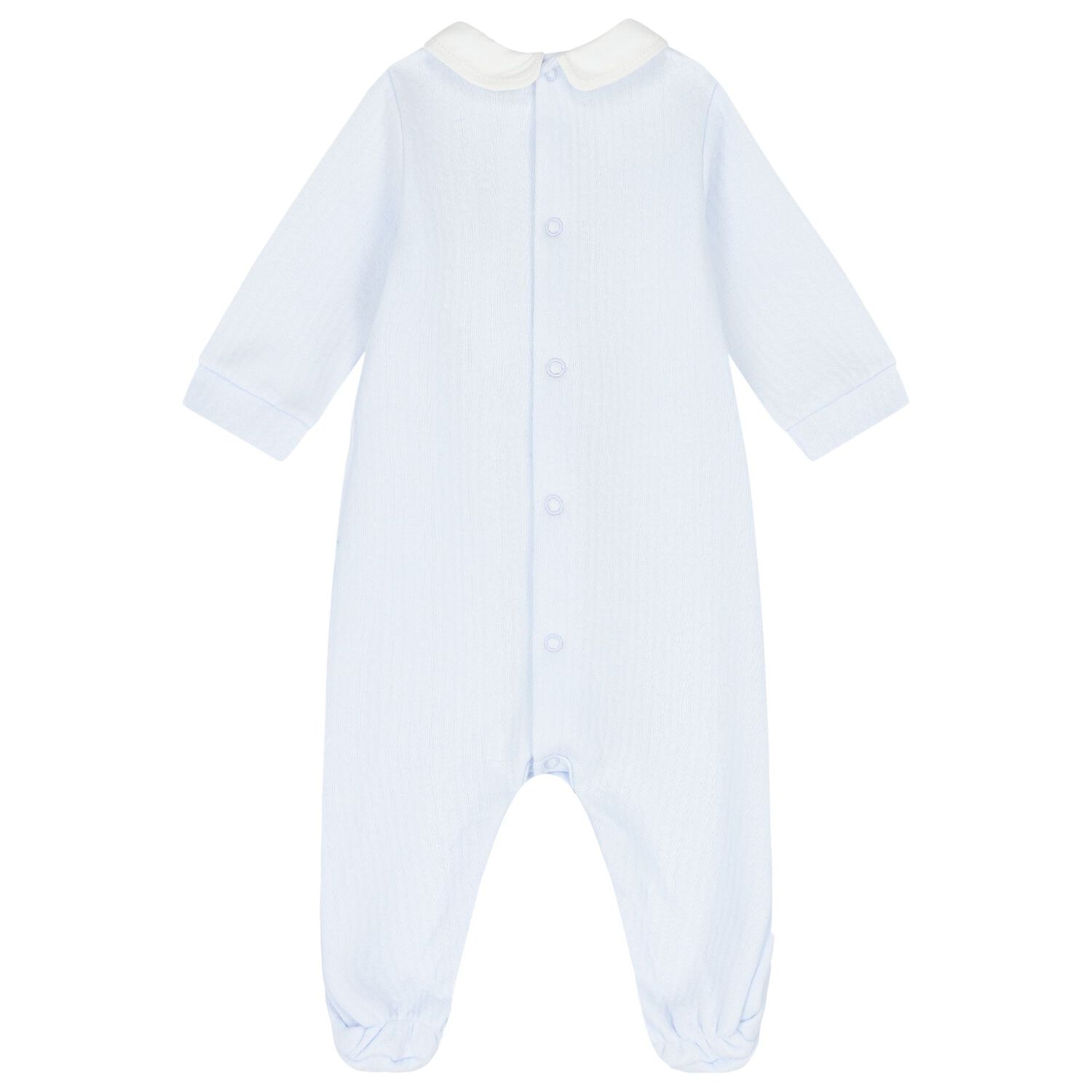Baby Boys White & Blue Babygrow, 1, hi-res