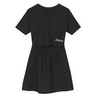 Girls Black Logo Dress, 1, hi-res