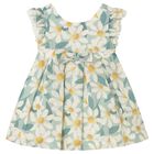 Younger Girls Green Floral Dress, 2, hi-res