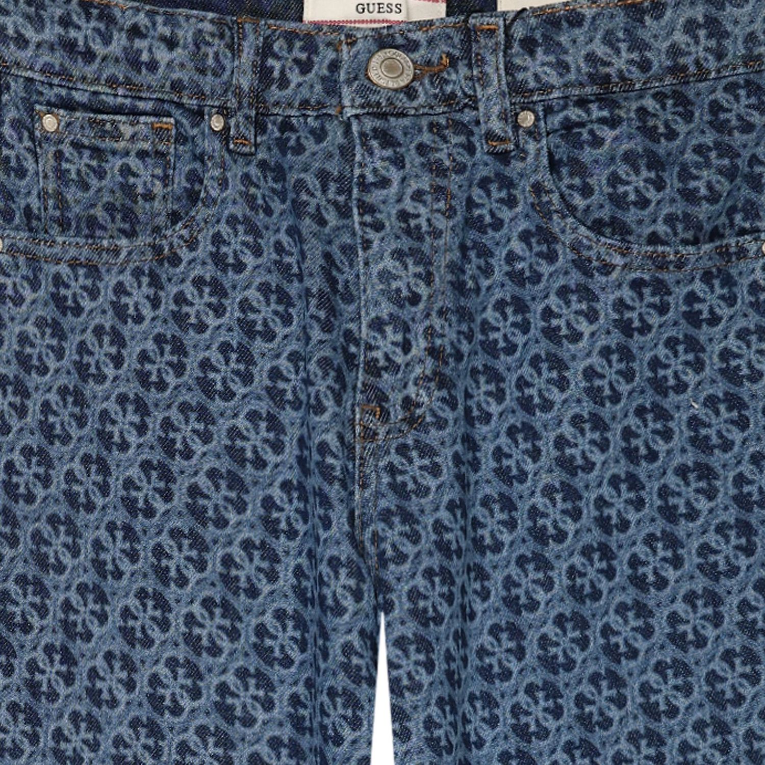 Girls Blue Logo Denim Jeans, 1, hi-res