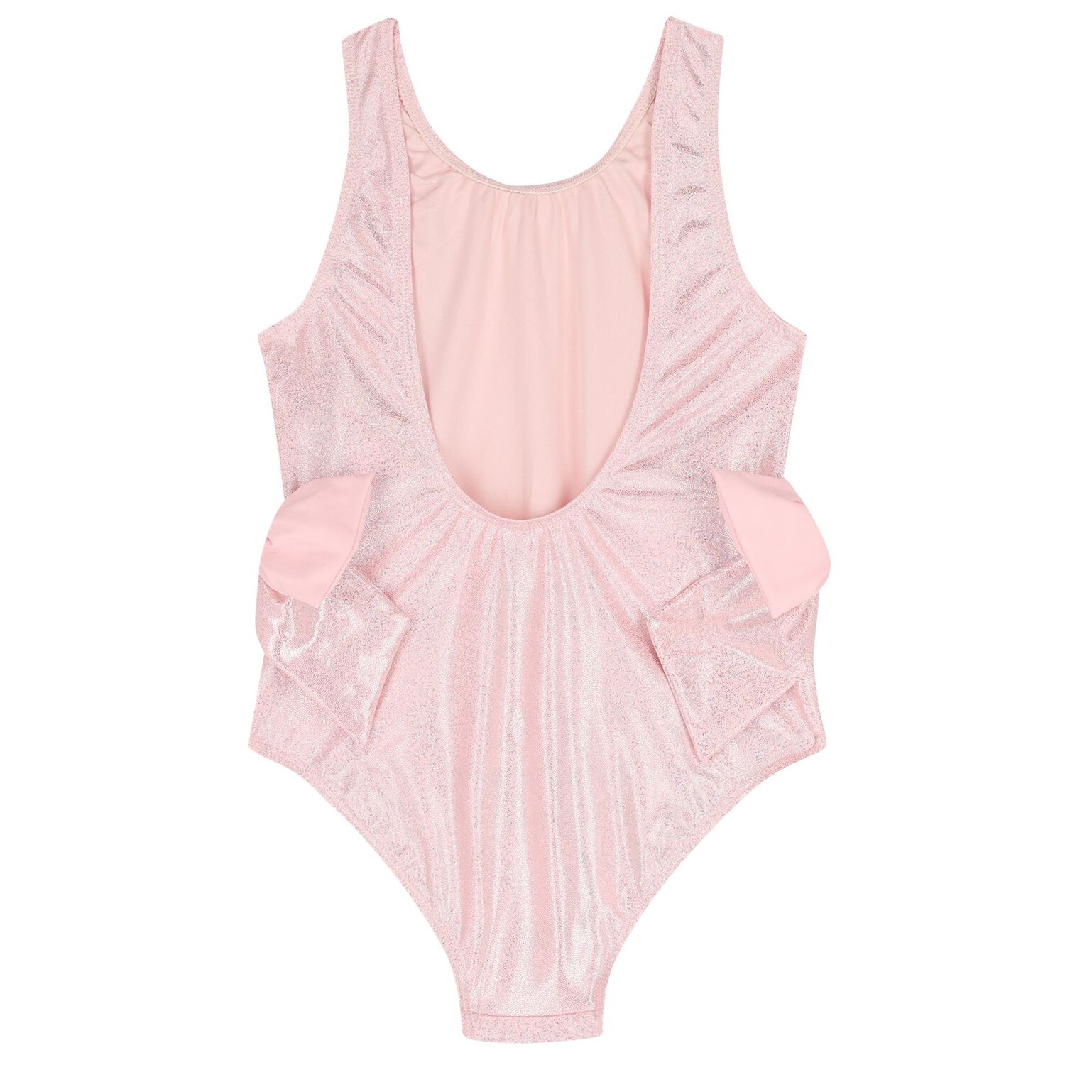 Girls Pink Iridescent Shimmer Swimsuit, 1, hi-res