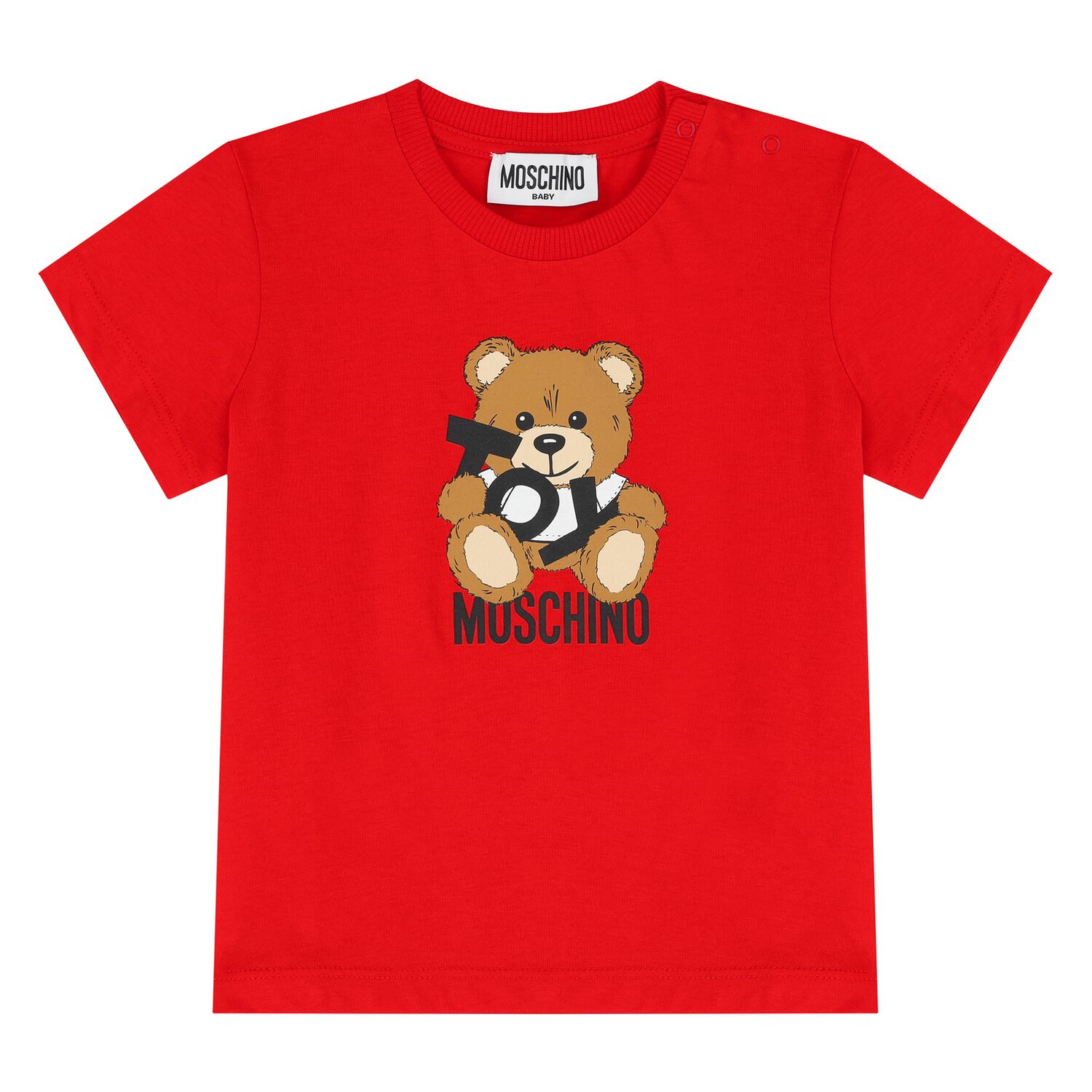 Younger Red Teddy Bear Logo T-Shirt, 3, hi-res