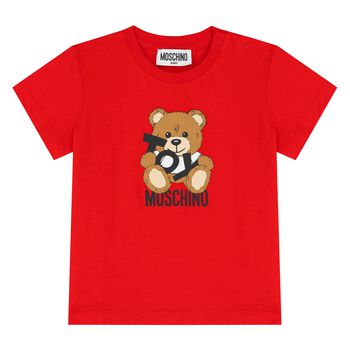 Younger Red Teddy Bear Logo T-Shirt