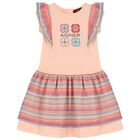 Girls Pink Flower Logo Dress, 1, hi-res