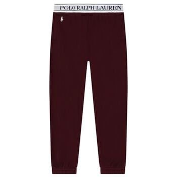 Girls Burgundy Logo Joggers