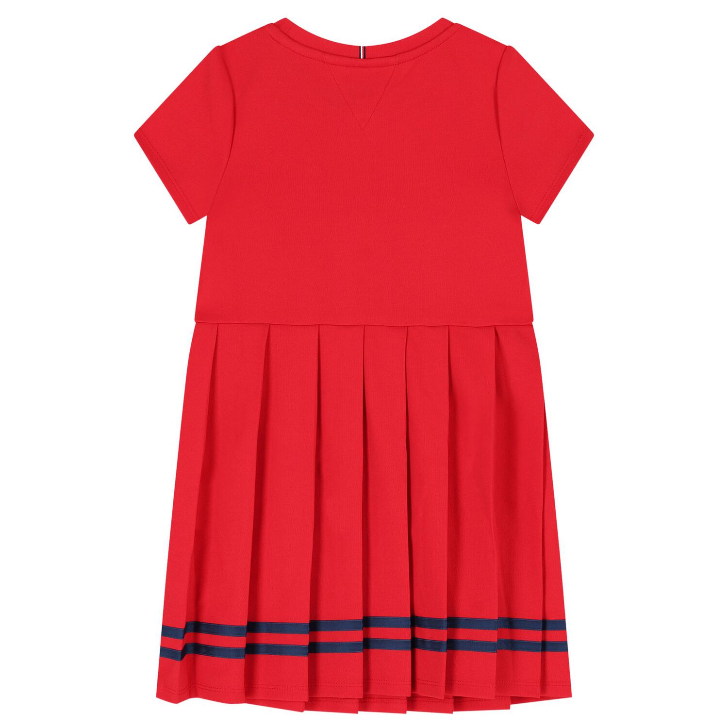Girls Red Logo Pleated Dress, 2, hi-res
