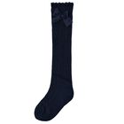 Girls Navy Blue Knit Knee High Socks, 1, hi-res