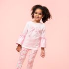 Girls Pink Bow Leggings Set, 1, hi-res