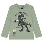 Boys Green Dinosaur Long Sleeve Top, 1, hi-res